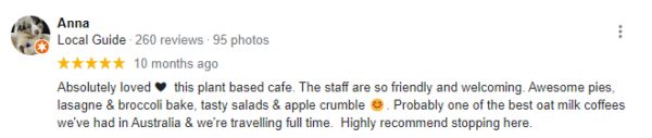 Google Review from Anna